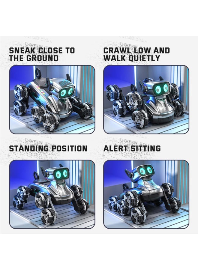 Paka Rabbit Robot Dog, 2.4Ghz Remote Control Dog Stunt RC Cars with Music & Light, Dual remote control gesture sensing and remote control control,Birthday Gifts for Kids 6-12 Years Old - Image 5