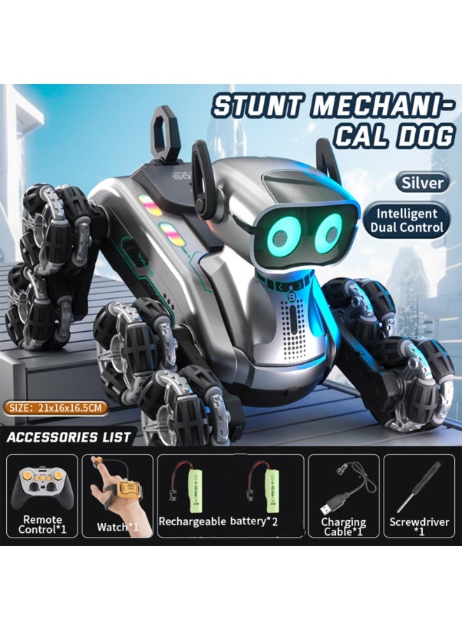 Paka Rabbit Robot Dog, 2.4Ghz Remote Control Dog Stunt RC Cars with Music & Light, Dual remote control gesture sensing and remote control control,Birthday Gifts for Kids 6-12 Years Old - Image 4