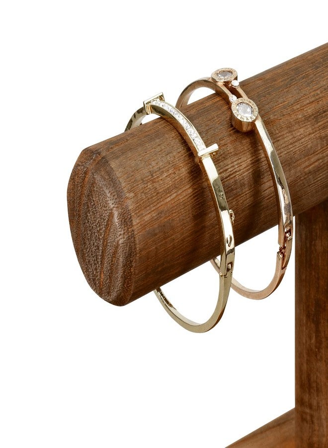 MOOCA 2 Pcs Wooden Jewelry Display Stand, Bracelet Watch Holder Display for Store, 7.9 W x 2.9 D x 5.5 H in, Brown Color - Image 5