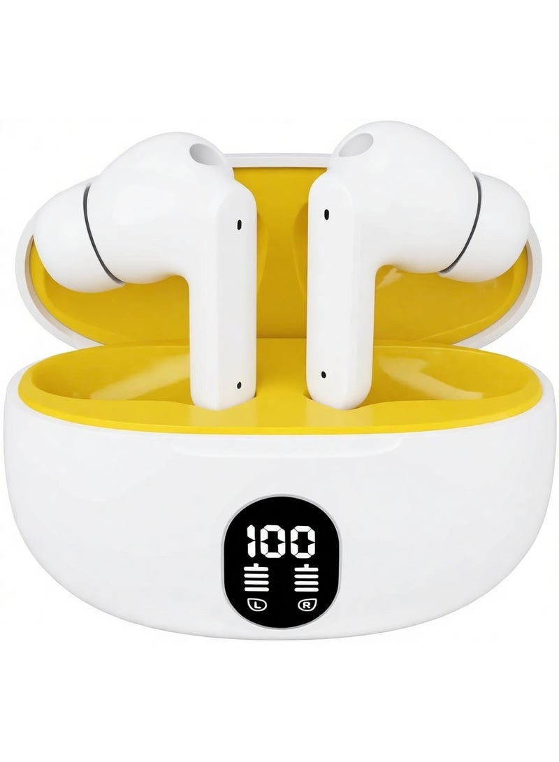 برو سماعة بلوتوث سماعات داخل الأذن لاسلكية شفافة  بلوتوث 5.3 بميكروفون لاسلكي بخاصية تقليل الضوضاء رياضية للاستماع الى الموسيقى - ابيض - Image 1