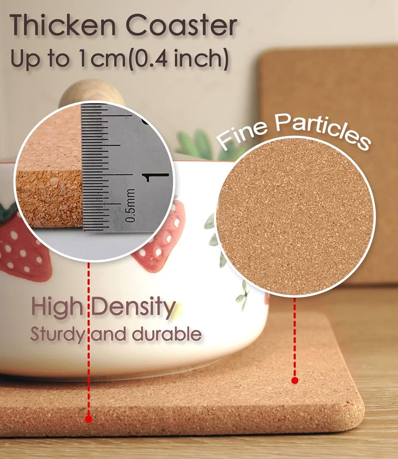 KITLAB Cork Trivet, High Density Fine Particle Thick Cork Trivets for Hot Dishes, 12 x 7 Inch Heat Resistant Cork Coaster, Rectangle Cork Placemats Cork Hot Pads for Kitchen, 4 Pcs - Image 5