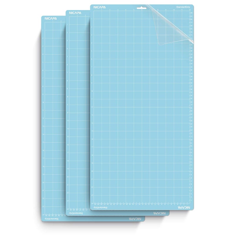 Nicapa LightGrip Cutting Mat for Silhouette Cameo 32112x24 inch3 Mats Light Adhesive Sticky Quilting Cut Mats Replacement Accessories for Silhouette Cameo