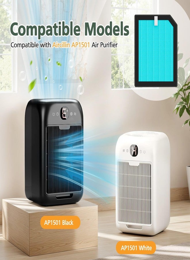 isinlive 6 PACK AP1501 Replacement Filter Compatible with Aircillin AP1501 Air Purifi-er for Home Large Room, 3-in-1 HEPA Filter and Activated Carbon Filter - Image 2