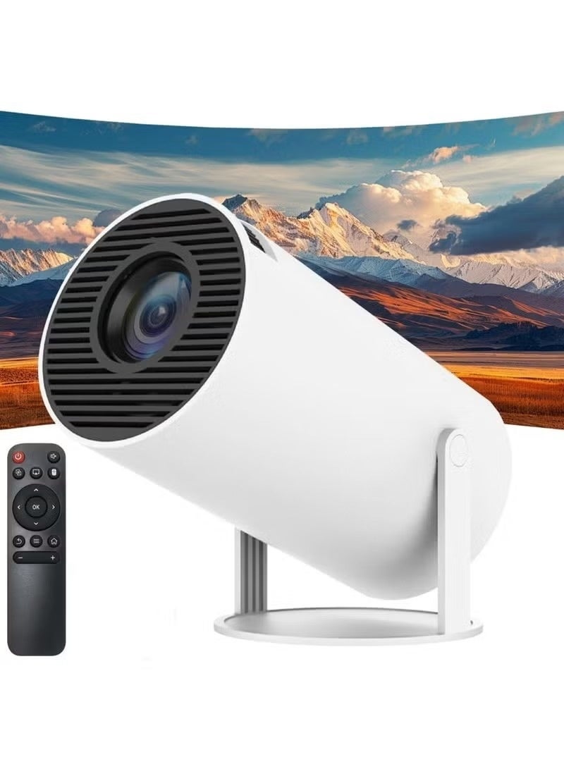 Portable Smart Mini Projector with WiFi & Bluetooth, 4K Support, Native 720P HD Resolution, 180° Rotatable Stand, Auto Keystone Correction, Home Theater Projector for Movies, Gaming, Office Presentations & Outdoor Use
