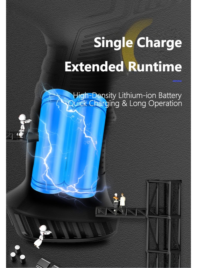 كابتن تيك منفاخ إطارات سيارة لاسلكي محمول، ضاغط هواء كهربائي محمول، مضخة إطارات سيارة ببطارية قابلة لإعادة الشحن عبر USB مع شاشة LCD، ضوء LED للسيارة والدراجة النارية والكرة - Image 3