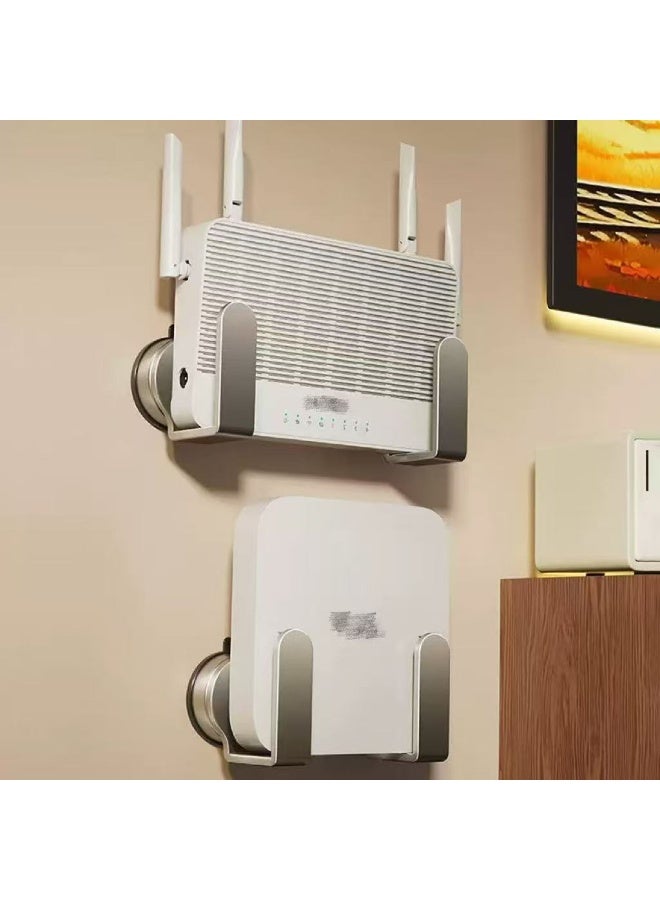 No-Drill Suction Cup Wall Mount, Holder Bracket for WiFi Router & Power Strip, Tool-Free Installation, Gun Gray - Image 4