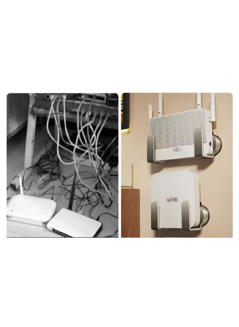 No-Drill Suction Cup Wall Mount, Holder Bracket for WiFi Router & Power Strip, Tool-Free Installation, Gun Gray - Image 3