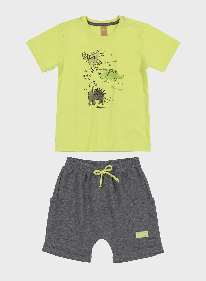 Up Baby Kids Printed Causal Short Set