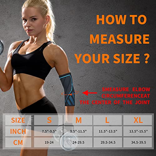 CYCLXY Arm Guards & Elbow Compression Sleeve (1 Pair)，Tennis Elbow Braces for Tendonitis and Tennis Elbow，Arm Supports Sleeves golfer，tennis elbow relief for women & men,elbow sleeve for weightlifting - Image 2