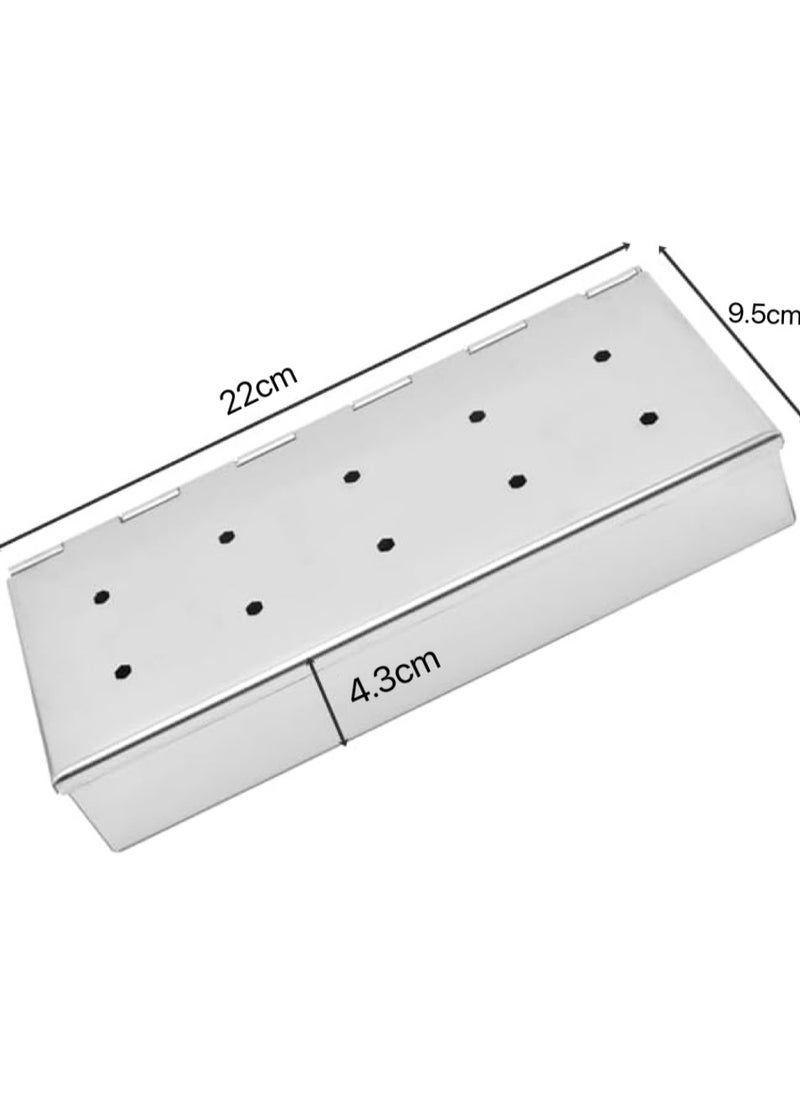 8-inch gas barbecue smoking box, stainless steel smoking box, suitable for gas barbecue stoves, with hinged cover, wood chip smoking box suitable for gas barbecue stoves and charcoal barbecue accessories, adding smoky flavor, easy to use - pzsku/Z93E2EE9890CBFB4F0021Z/45/_/1730003778/c56163b4-e205-47cd-b795-9ac9e2a5fe1b