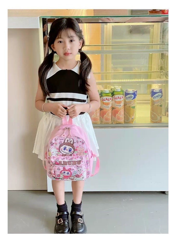 لابوبو حقيبة أطفال حقيبة ظهر للأطفال الصغار حقيبة ظهر مدرسية للأطفال حقيبة كتب خفيفة الوزن للفتيات من عمر سنتين فما فوق لون وردي - Image 2