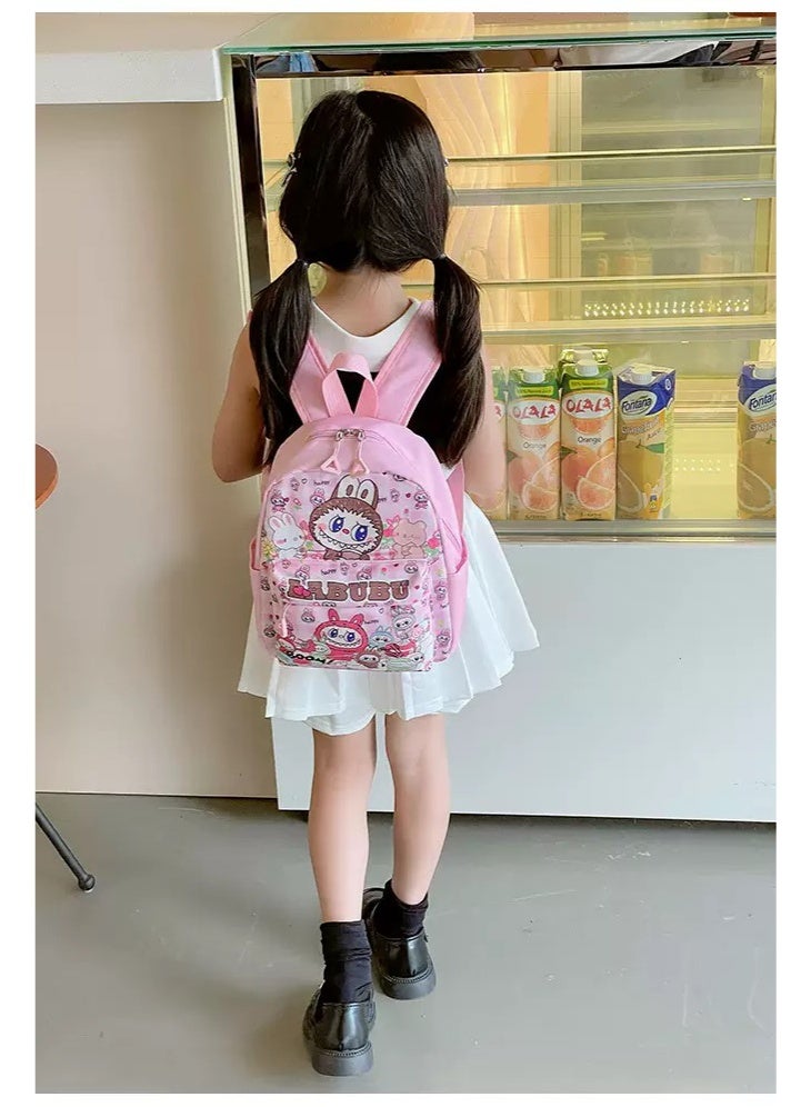 لابوبو حقيبة أطفال حقيبة ظهر للأطفال الصغار حقيبة ظهر مدرسية للأطفال حقيبة كتب خفيفة الوزن للفتيات من عمر سنتين فما فوق لون وردي - Image 1