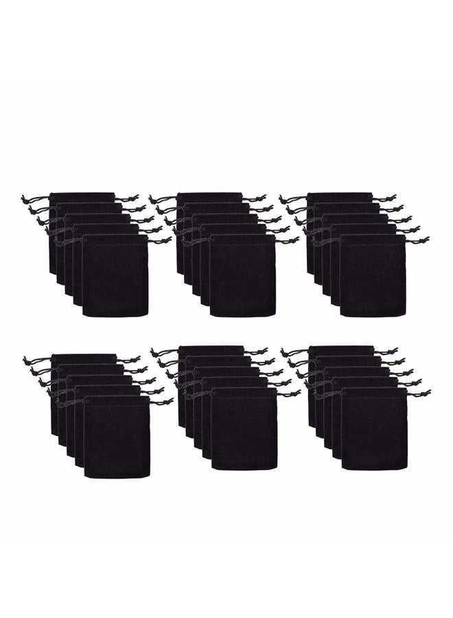 JIAKAI 30pcs Velvet Double Drawstring Cloth Bag.Jewelry Drawstring Pouches for Small Jewelry Bracelet/Headphones Bag/Beads/Spice/Gift Bags(Black) - Image 1