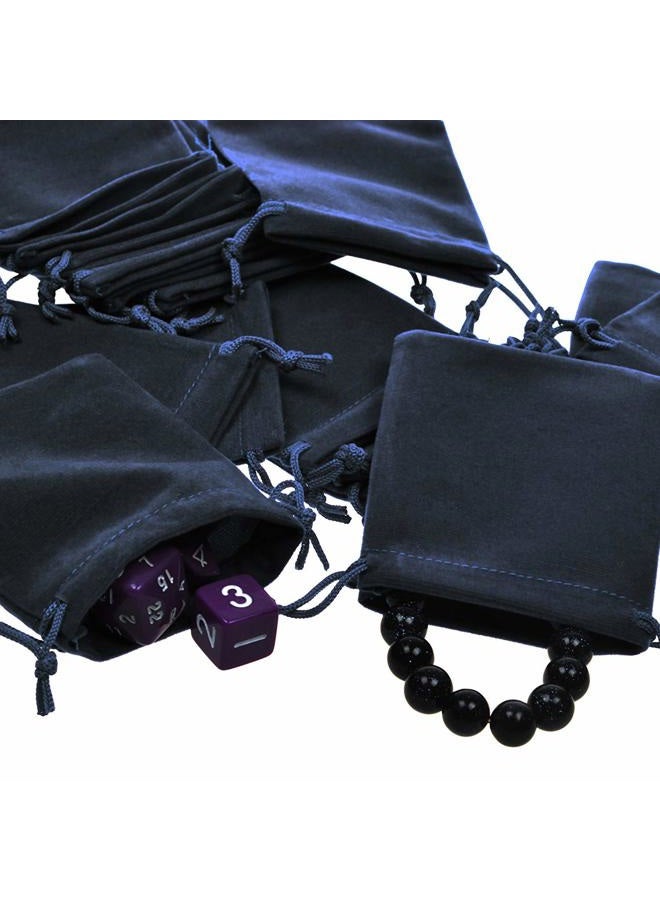 JIAKAI 30pcs Velvet Double Drawstring Cloth Bag.Jewelry Drawstring Pouches for Small Jewelry Bracelet/Headphones Bag/Beads/Spice/Gift Bags(Black) - Image 4