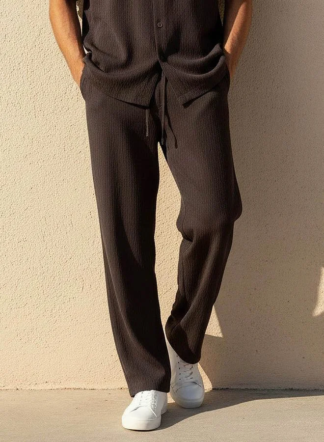 Iconic Iconic Men Regular Fit Crinkled Casual Pants
