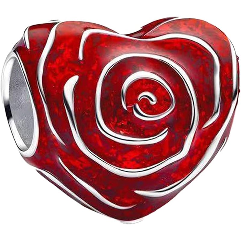 Love and Heart Charms 925 Sterling Silver for Bracelets and Necklaces Couple Pendant Beads Valentine's Day Mother's Day Jewelry Gifts for Women - Image 1