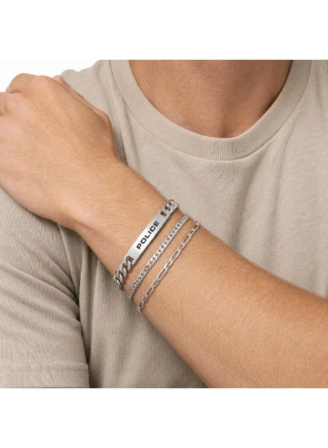 بوليس Triplex Stainless Steel Chain Bracelets for Men, Set of 3