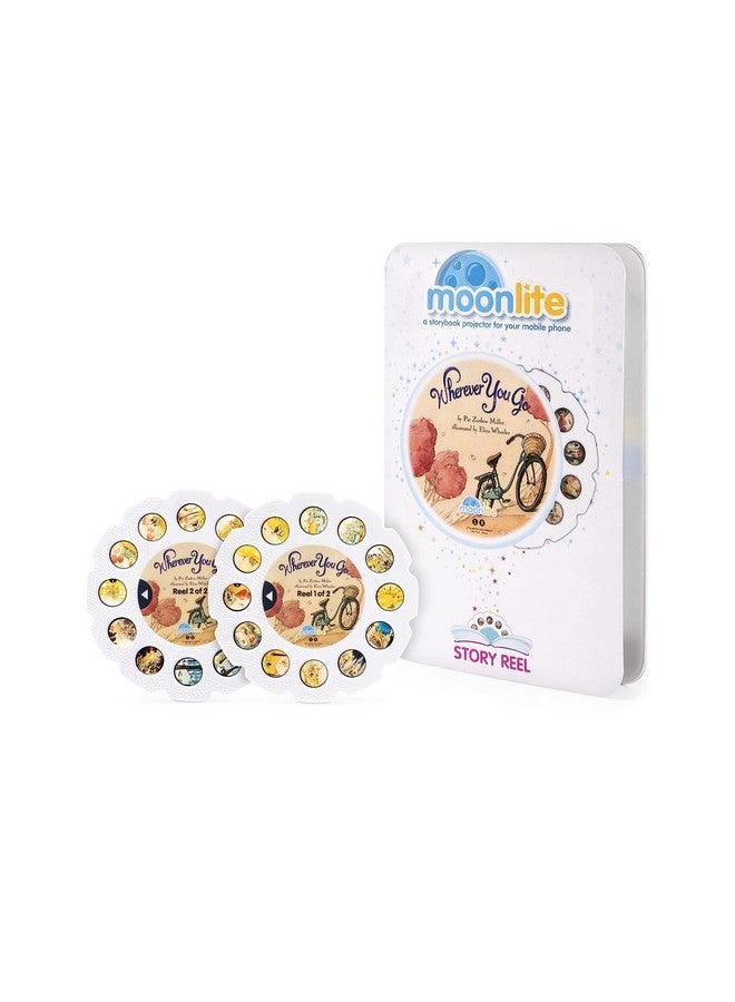 Moonlite أقراص قصص مونلايت لجهاز عرض الفلاشلايت، للأطفال الصغار | أينما تذهب | مجموعة أقراص القصص من 12 شهرًا وما فوق - Image 1