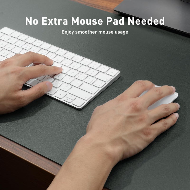Aothia Leather Desk Pad Protector, Office Desk Mat, Large Mouse Pad, Non-Slip PU Leather Desk Blotter, Laptop Desk Pad, Waterproof Desk Writing Pad for Office and Home (Jungle Green, 31.5" x 15.7") - Image 4