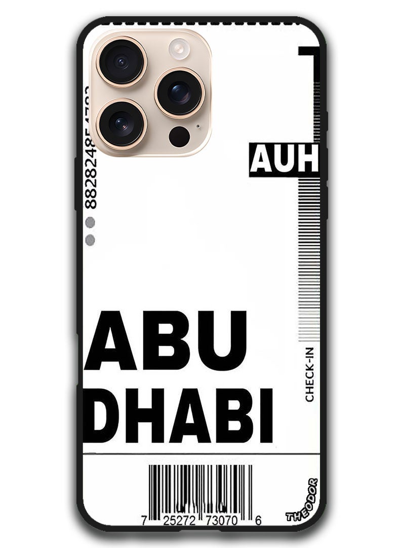 Theodor Protective Case Anti Scratch Shock Proof Bumper Cover For iPhone 16 Pro (6.3)-inch AUH boarding pass - Image 1