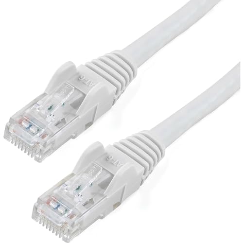 StarTech.com 35ft CAT6 Ethernet Cable - White CAT 6 Gigabit Ethernet Wire -650MHz 100W PoE RJ45 UTP Network/Patch Cord Snagless w/Strain Relief Fluke Tested/Wiring is UL Certified/TIA (N6PATCH35WH) - Image 1