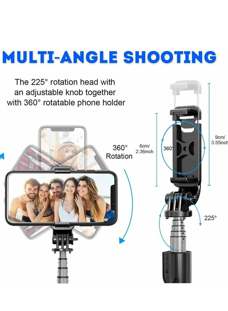 2022 upgraded Portable 33 Inch Aluminum Alloy Selfie Stick iPhone Selfie Tripod Stand with Wireless Remote Shutter Tripod For iPhone 13 12 11 pro Xs Max Plus, Android Samsung (Black)  - Image 5