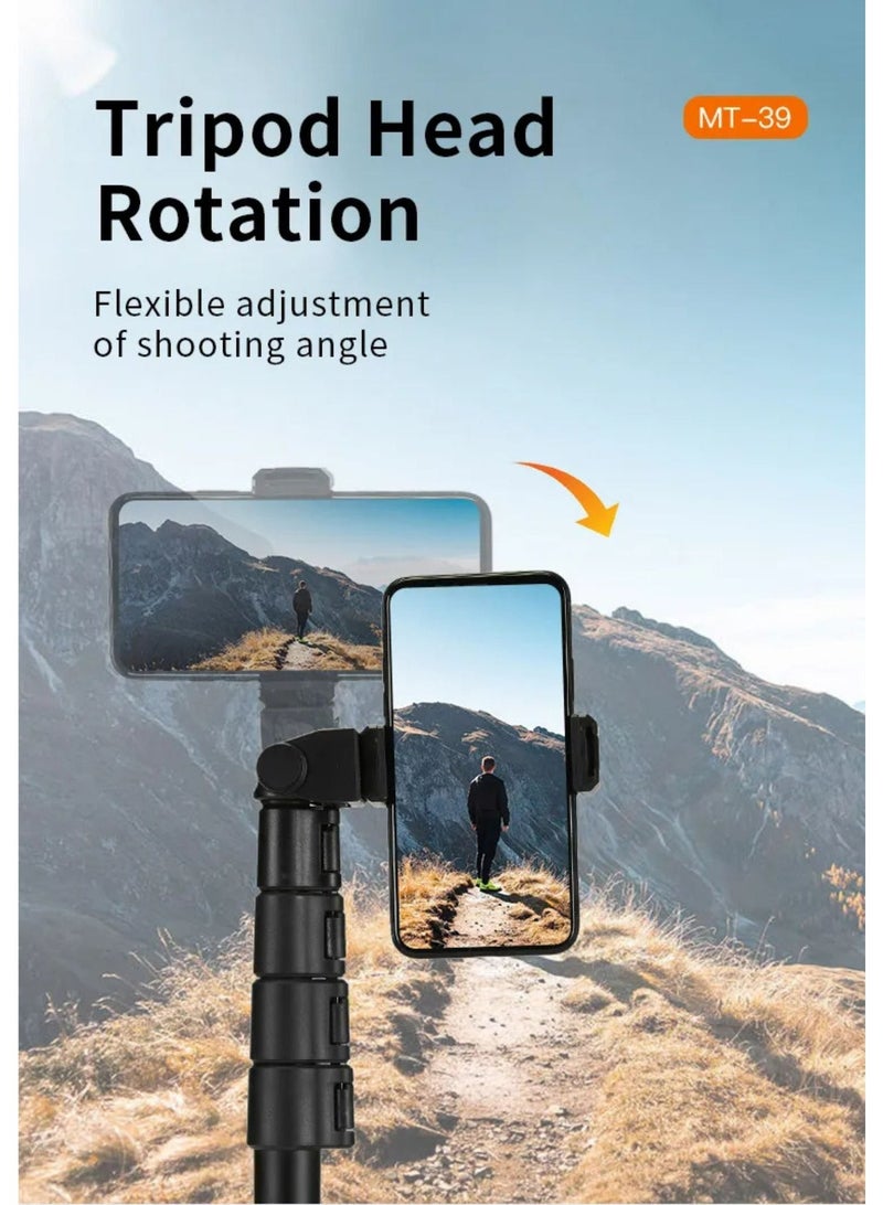 Jmary MT-39, Shooting Tripod (Aluminum+Iron+ABS),Aluminum Extendable Cell Phone Tripod Stand with Selfie Stick Tripod and Phone Clip - Image 3