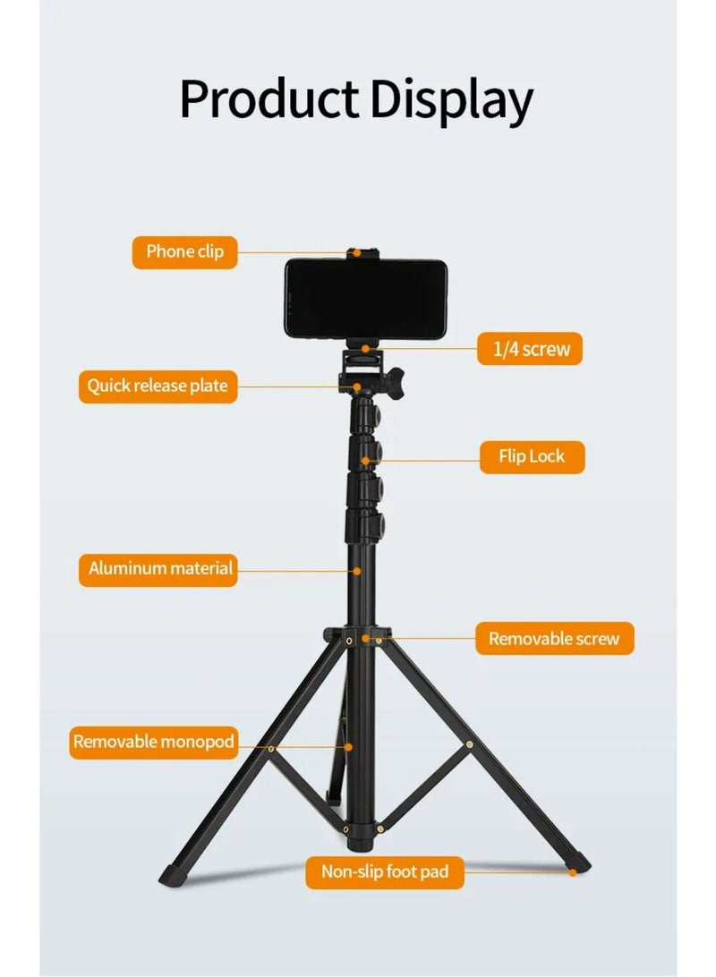 Jmary MT-39, Shooting Tripod (Aluminum+Iron+ABS),Aluminum Extendable Cell Phone Tripod Stand with Selfie Stick Tripod and Phone Clip - Image 5