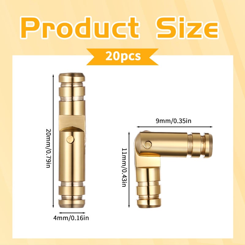 EupHHonycs 20Pcs Brass Hinge Hidden Invisible Concealed Hinges 20x4mm Hidden Hinge for Jewelry Box Cabinet Door Hinges Small Woodworking Projects - Image 2