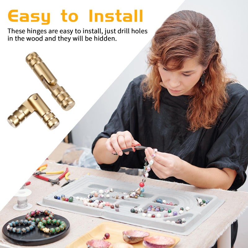 EupHHonycs 20Pcs Brass Hinge Hidden Invisible Concealed Hinges 20x4mm Hidden Hinge for Jewelry Box Cabinet Door Hinges Small Woodworking Projects - Image 4