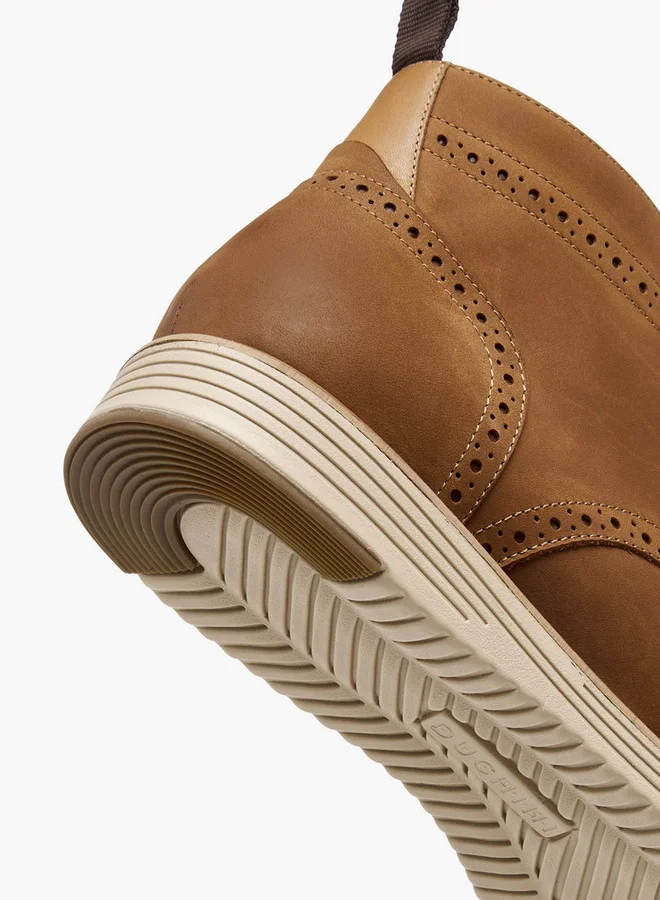 DUCHINI Men's Solid Lace-Up Boots with Pull Tabs