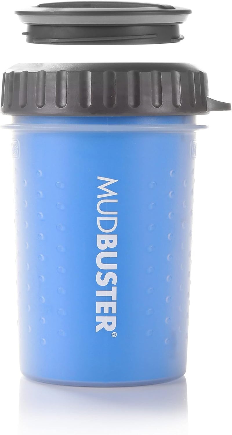 Dexas Lidded MudBuster Portable Dog Paw Cleaner, Medium, Pro Blue - Image 1
