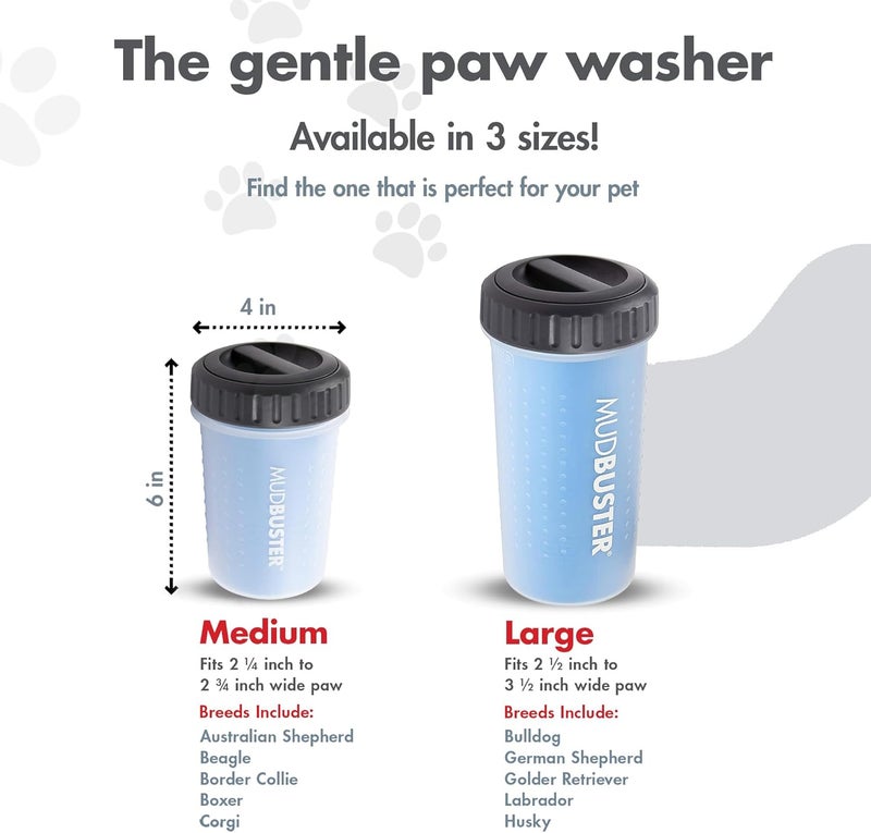 Dexas Lidded MudBuster Portable Dog Paw Cleaner, Medium, Pro Blue - Image 3