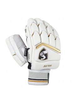 SG Hilite Rh Batting Gloves Leather Palm-White/Gold -Mens Age - 17+  - Image 1