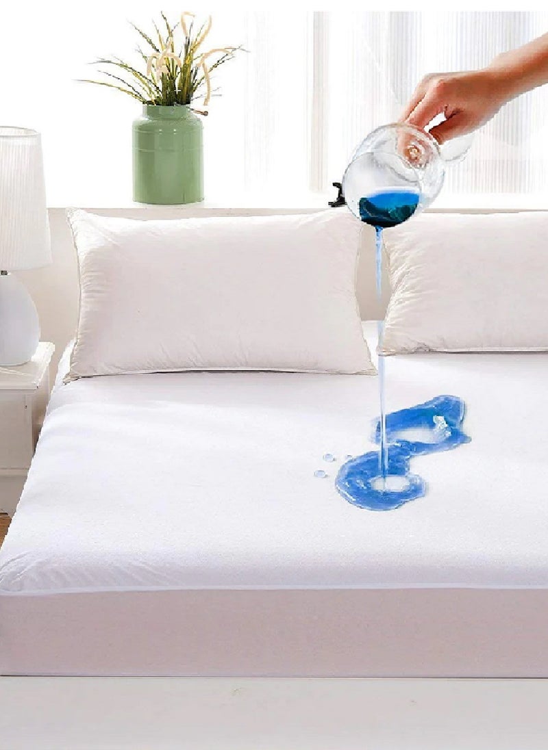 Blueberry Waterproof Super Mattress Protector Terry Towelling 150X200+25cm  - Image 1