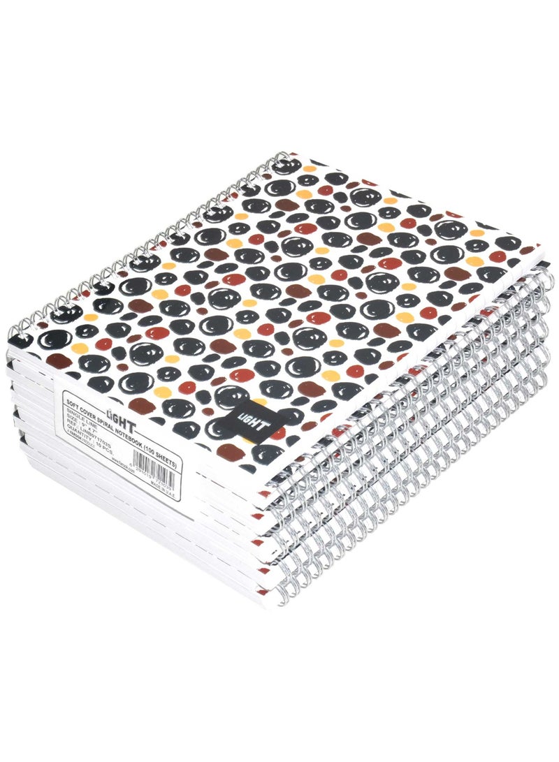 FIS LIGHT Pack of 10  Spiral Soft Cover Notebook, Single Line, 9X7 Inches (22.86 X 20.32 CM) 100 Sheets -LINB971703S - Image 1