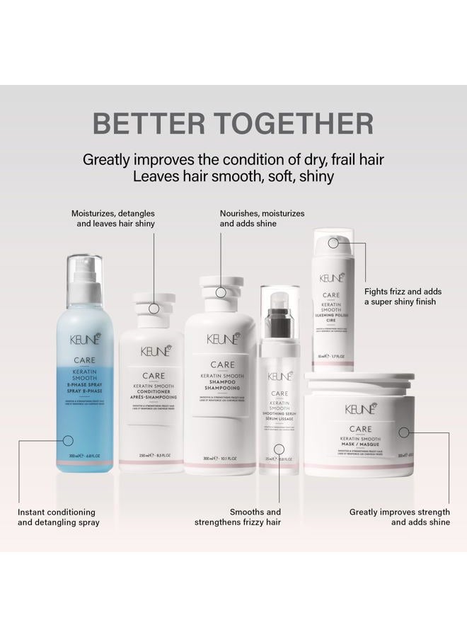 Keune قناع كيون كير كيراتين سموذ، علاج عميق للتكييف والإصلاح للشعر المعرض للتجعد، 6.8 أونصة سائلة - Image 4