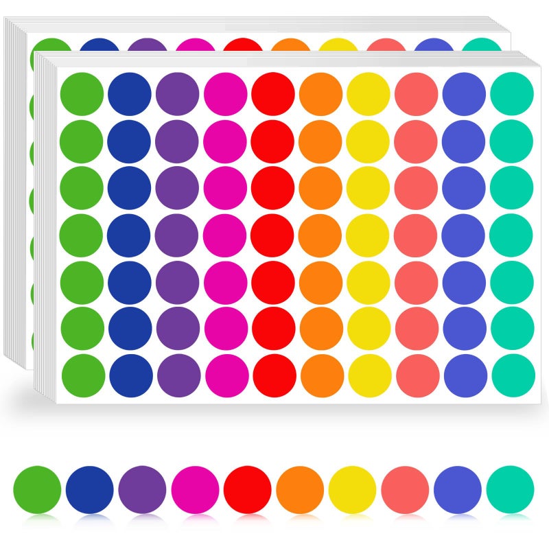 Dreecy 4200 Pcs Colored Dot Stickers, 3/4 inch Round Color Coding Labels, Circle Stickers Labels Sticky Dots Stickers for Toddlers, Organization in Office, Classroom, Home Teaching Events, Garage Sales Etc - Image 1