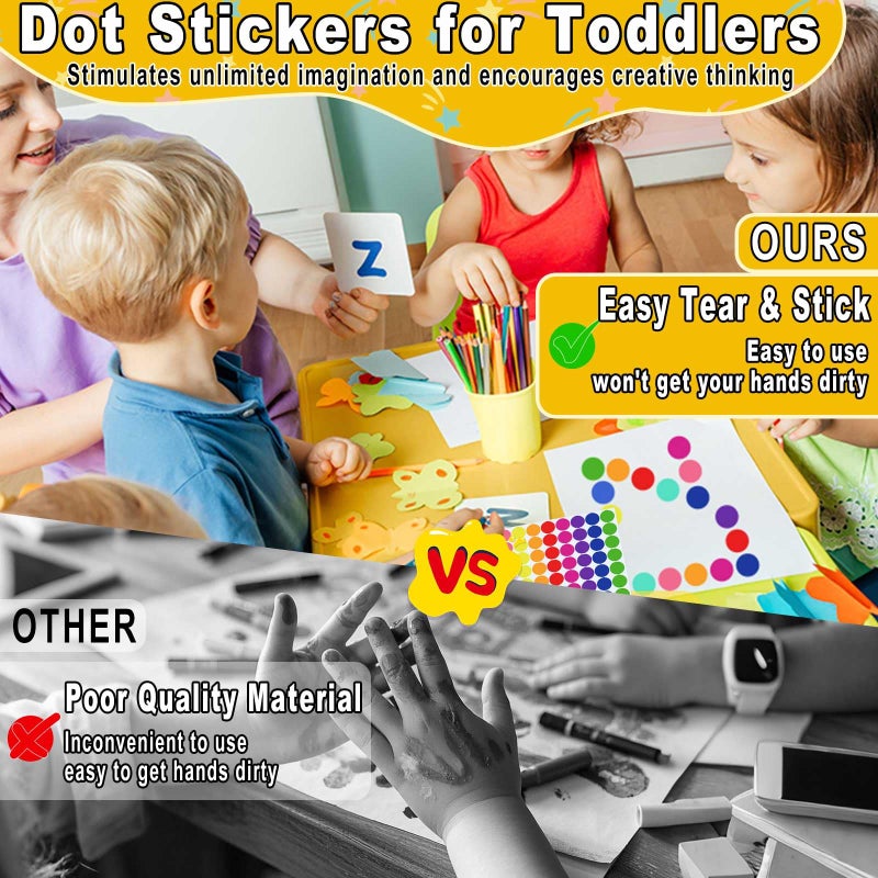 Dreecy 4200 Pcs Colored Dot Stickers, 3/4 inch Round Color Coding Labels, Circle Stickers Labels Sticky Dots Stickers for Toddlers, Organization in Office, Classroom, Home Teaching Events, Garage Sales Etc - Image 4