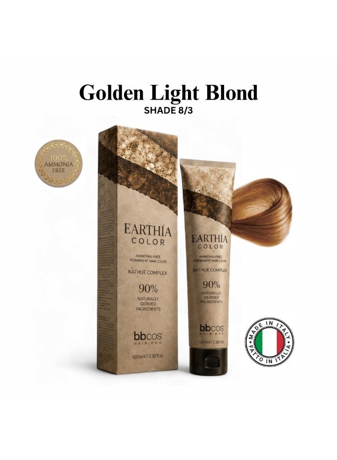 bbcos Earthia Hair Color 100ml 8.3 - Image 1