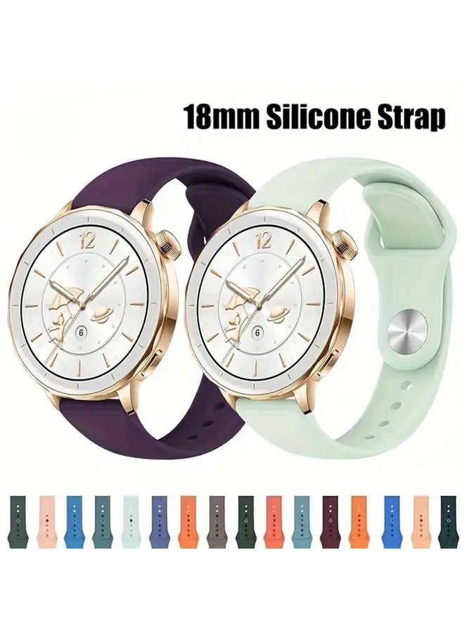 Beige 18mm Silicone Quick Release Watch Strap Tang Buckle Lightweight Comfortable - Image 1