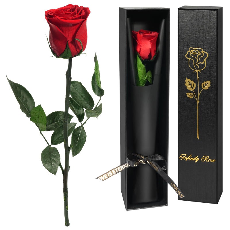 Yamonic Preserved Flowers Rose Gifts for Women Mom Mothers Day Rose Flower Gifts for Mom Forever Real Flowers Birthday Mom Gifts for Her Grandma Girlfriend Wife Gifts for Anniversary Red