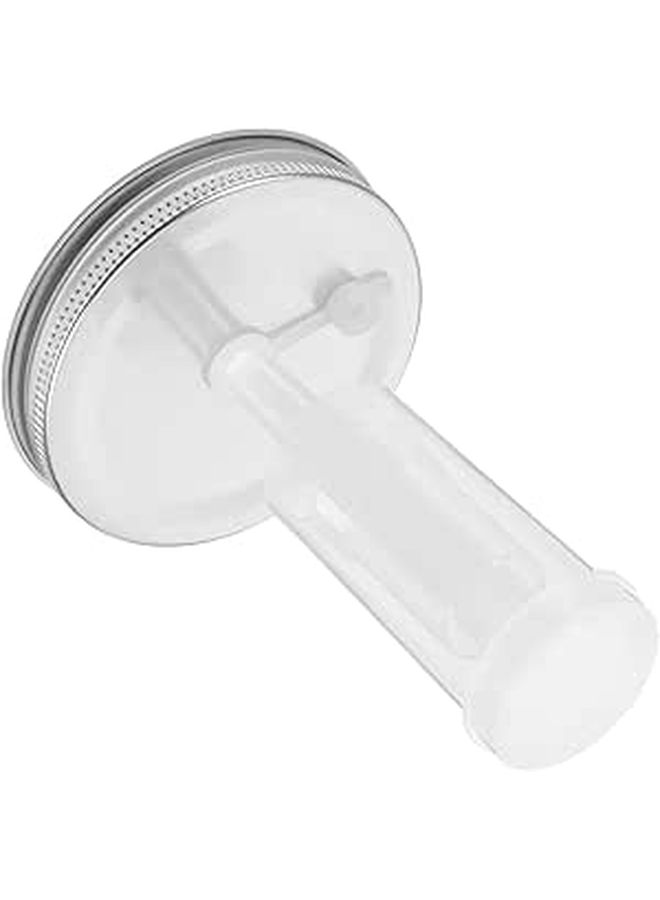 86mm Wide Mouth Mason Jar Fermentation Lid With One Way Airlock Silver Aluminum Cover For Pickling - Image 1