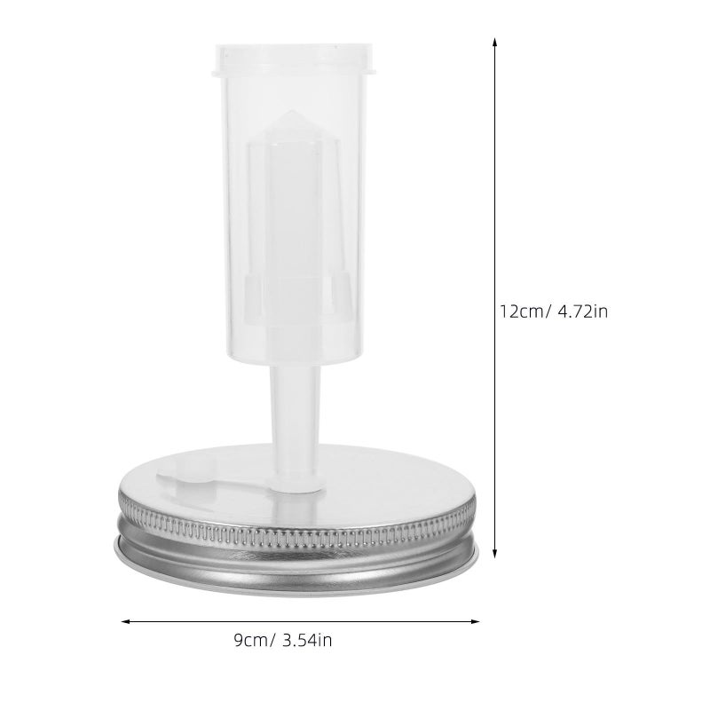 86mm Wide Mouth Mason Jar Fermentation Lid With One Way Airlock Silver Aluminum Cover For Pickling - Image 3