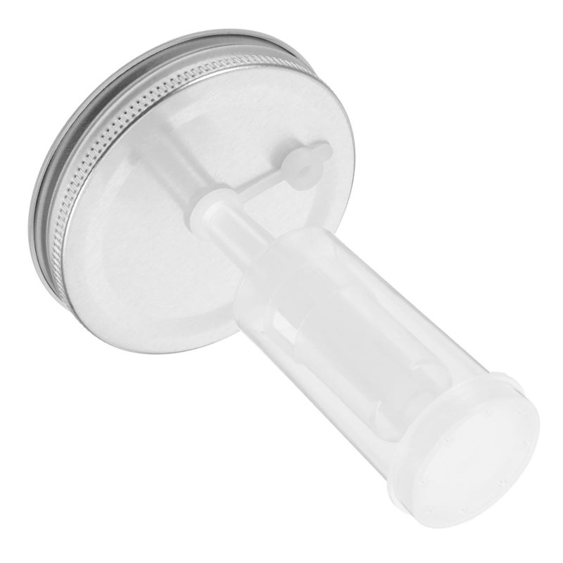 86mm Wide Mouth Mason Jar Fermentation Lid With One Way Airlock Silver Aluminum Cover For Pickling - Image 2