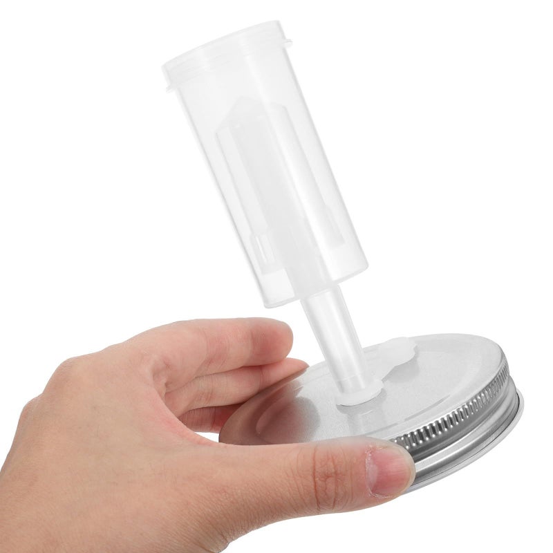 86mm Wide Mouth Mason Jar Fermentation Lid With One Way Airlock Silver Aluminum Cover For Pickling - Image 4