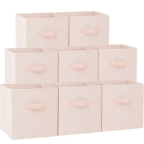 Criusia Storage Cubes - 13 Inch Heavy Duty Fabric Storage Bins for Shelves Closet Cube Organizer - 8 Pack Collapsible Cube Storage Bins Baskets for Clothes Blankets Toys - Nursery Organization - Image 1