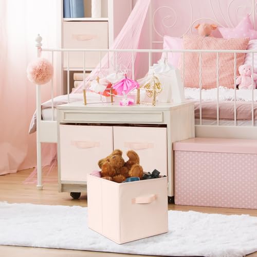 Criusia Storage Cubes - 13 Inch Heavy Duty Fabric Storage Bins for Shelves Closet Cube Organizer - 8 Pack Collapsible Cube Storage Bins Baskets for Clothes Blankets Toys - Nursery Organization - Image 3