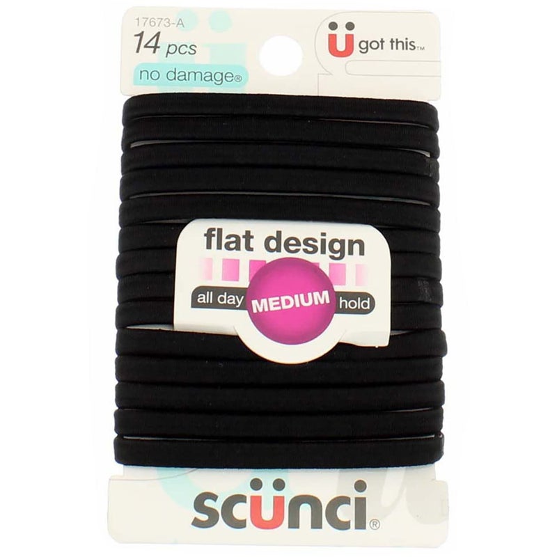 Scunci No Damage Hair Elastics Black 14 ea Pack of 5