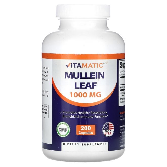 Vitamatic Mullein Leaf 200 Capsules (333 mg per Capsule) - Image 1